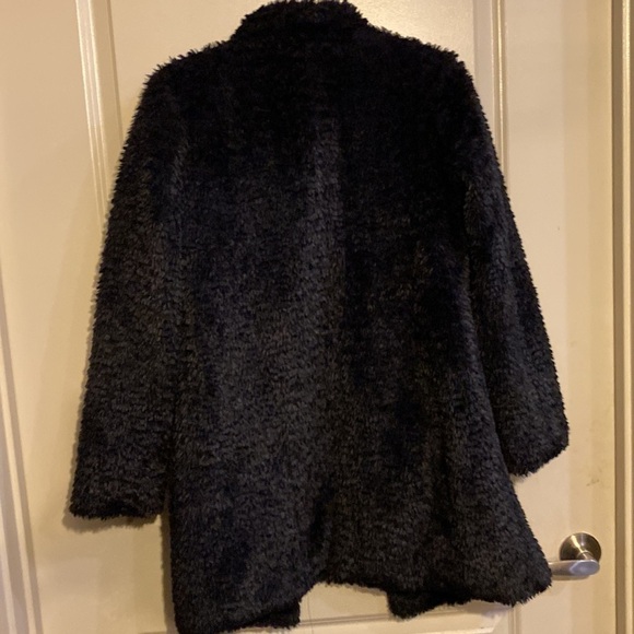 Kenneth Cole New York Womens Faux Fur Teddy Coat Black - Picture 7 of 7